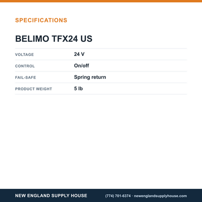 Belimo TFX24 US On/Off Valve Actuator specifications — New England Supply House [NESH-SPECTABLE-V1]