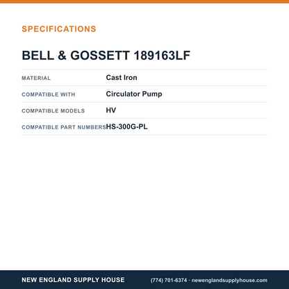 Bell & Gossett 189163LF Circulator Pump Bearing Assembly specifications — New England Supply House [NESH-SPECTABLE-V1]
