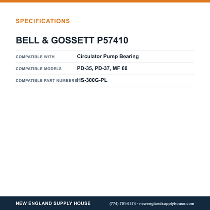 Bell & Gossett P57410 Circulator Pump Bearing Gasket specifications — New England Supply House [NESH-SPECTABLE-V1]