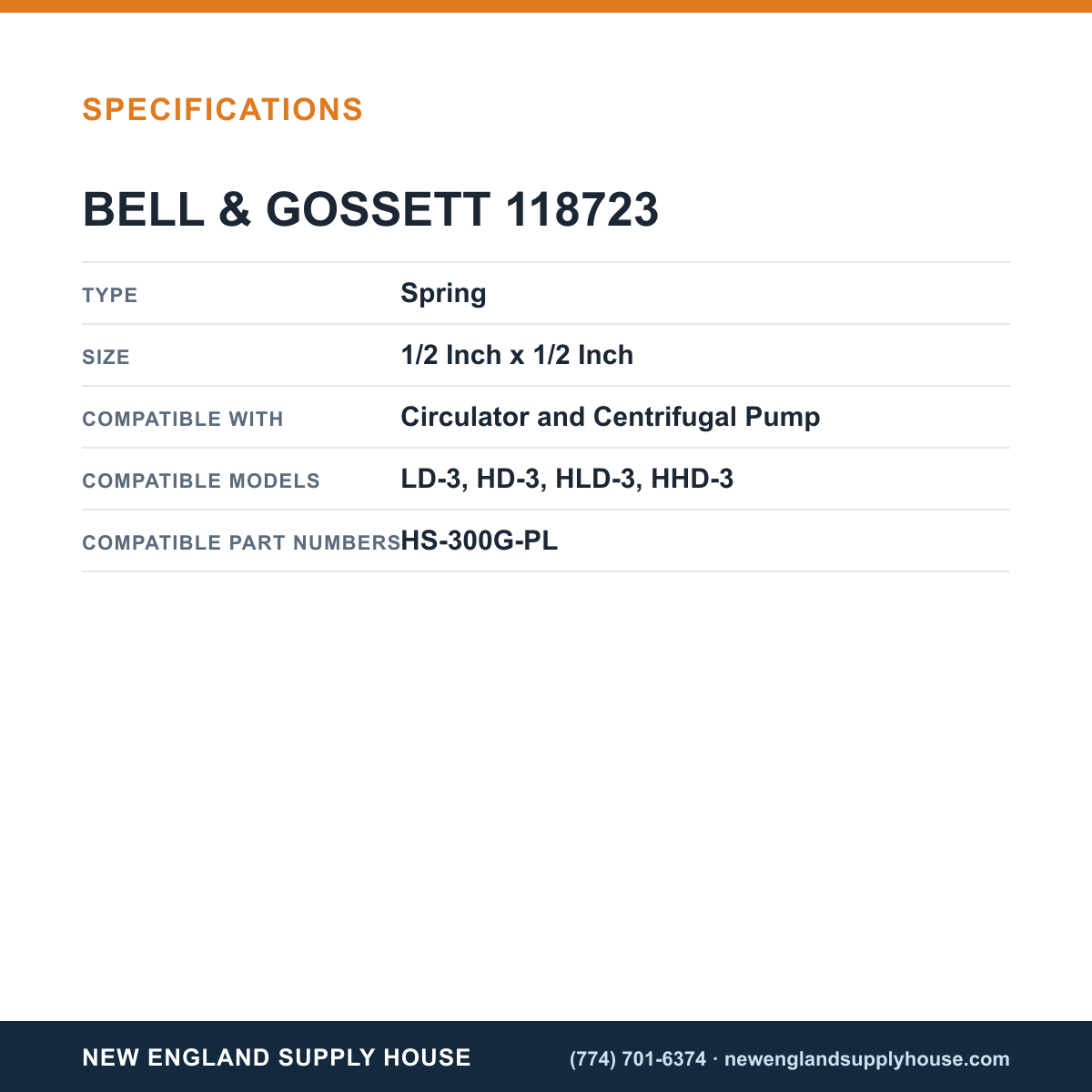 Bell & Gossett 118723 Circulator Pump Coupler specifications — New England Supply House [NESH-SPECTABLE-V1]