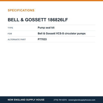 Bell & Gossett 186826LF Seal Kit specifications — New England Supply House [NESH-SPECTABLE-V1]