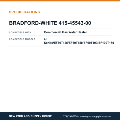 Bradford White 415-45543-00 Water Heater Hot Surface Igniter specifications — New England Supply House [NESH-SPECTABLE-V1]