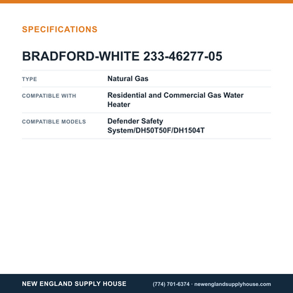 Bradford White 233-46277-05 Water Heater Pilot Assembly specifications — New England Supply House [NESH-SPECTABLE-V1]
