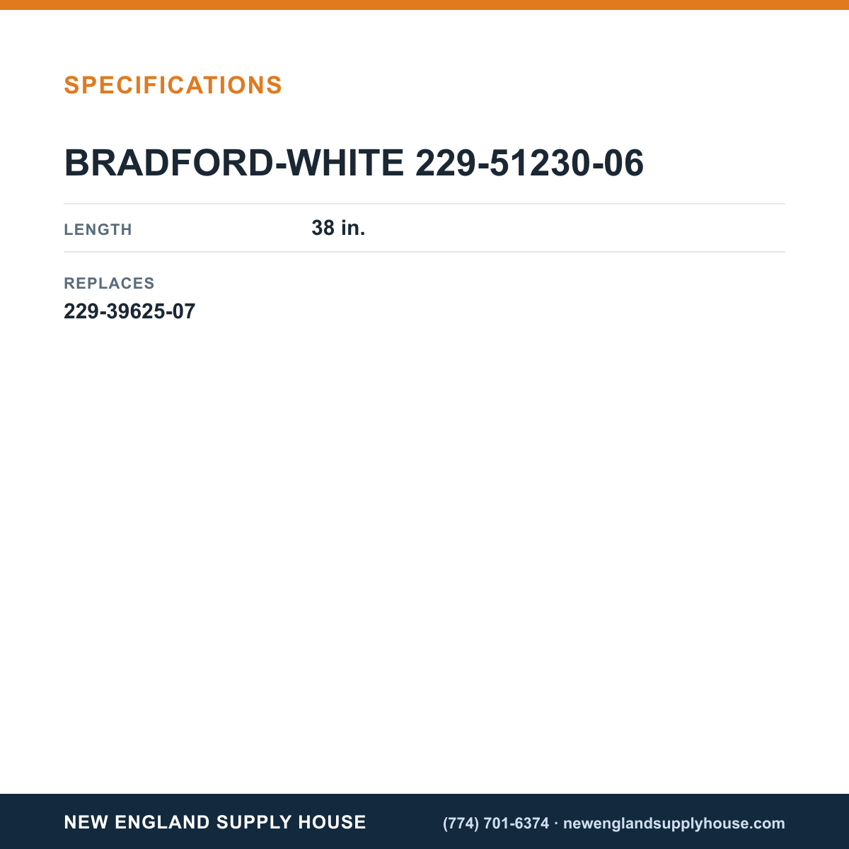 Bradford White 229-51230-06 Dip Tube specifications — New England Supply House [NESH-SPECTABLE-V1]