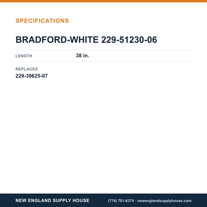 Bradford White 229-51230-06 Dip Tube specifications — New England Supply House [NESH-SPECTABLE-V1]