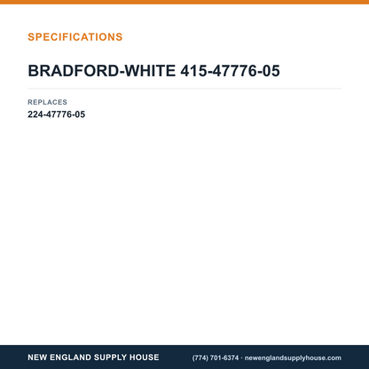 Bradford White 415-47776-05 Anode Rod specifications — New England Supply House [NESH-SPECTABLE-V1]