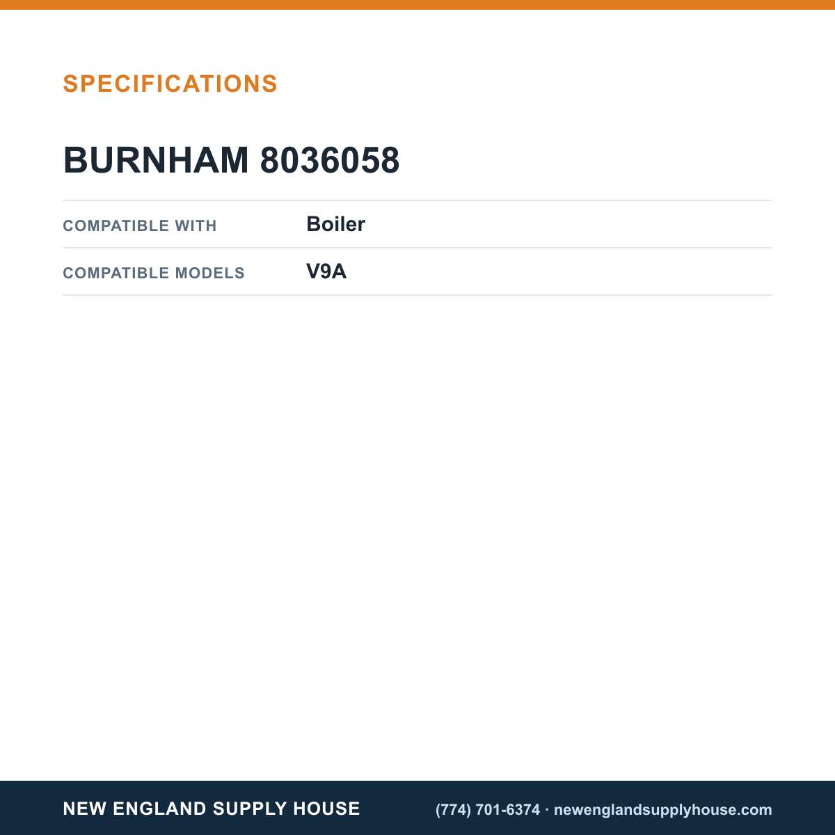 Burnham 8036058 Boiler Tankless Heater/Cover Plate Gasket specifications — New England Supply House [NESH-SPECTABLE-V1]