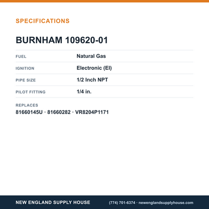 Burnham 109620-01 Gas Valve specifications — New England Supply House [NESH-SPECTABLE-V1]