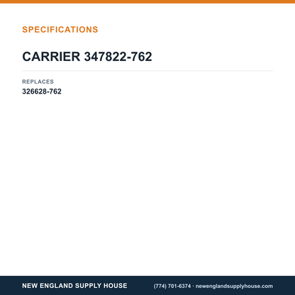 Carrier 347822-762 Draft Inducer Kit specifications — New England Supply House [NESH-SPECTABLE-V1]