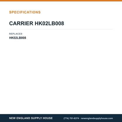 Carrier HK02LB008 Pressure Switch specifications — New England Supply House [NESH-SPECTABLE-V1]