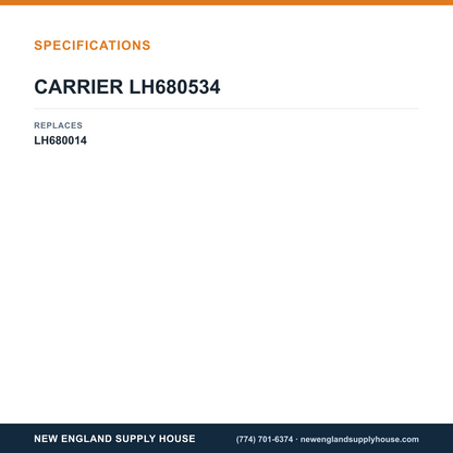 Carrier LH680534 Flame Sensor specifications — New England Supply House [NESH-SPECTABLE-V1]