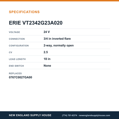 Erie VT2342G23A020 Zone Valve specifications — New England Supply House [NESH-SPECTABLE-V1]