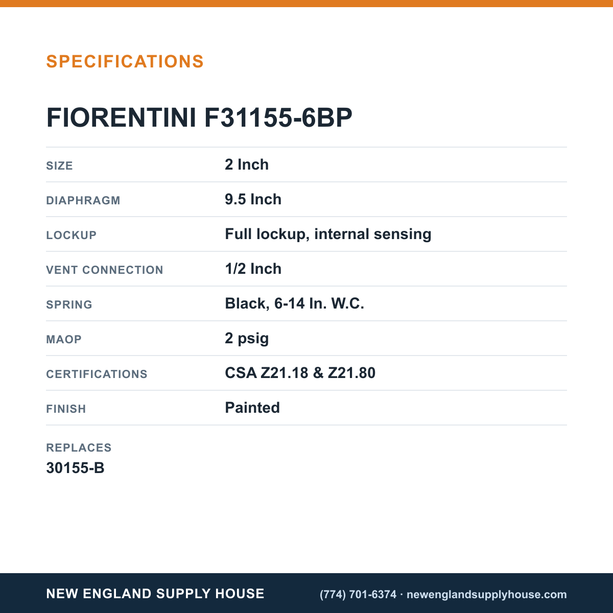 Fiorentini F31155-6BP Balanced Valve specifications — New England Supply House [NESH-SPECTABLE-V1]
