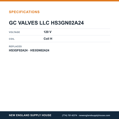 GC Valves HS3GN02A24 Solenoid Coil specifications — New England Supply House [NESH-SPECTABLE-V1]