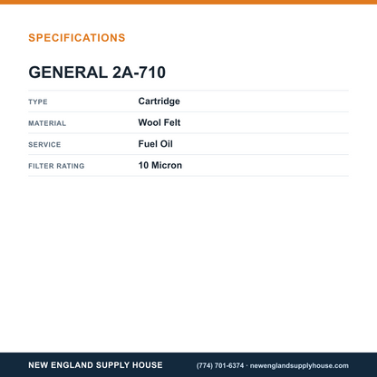 General Filters 2A-710 Fuel Oil Filter Cartridge specifications — New England Supply House [NESH-SPECTABLE-V1]