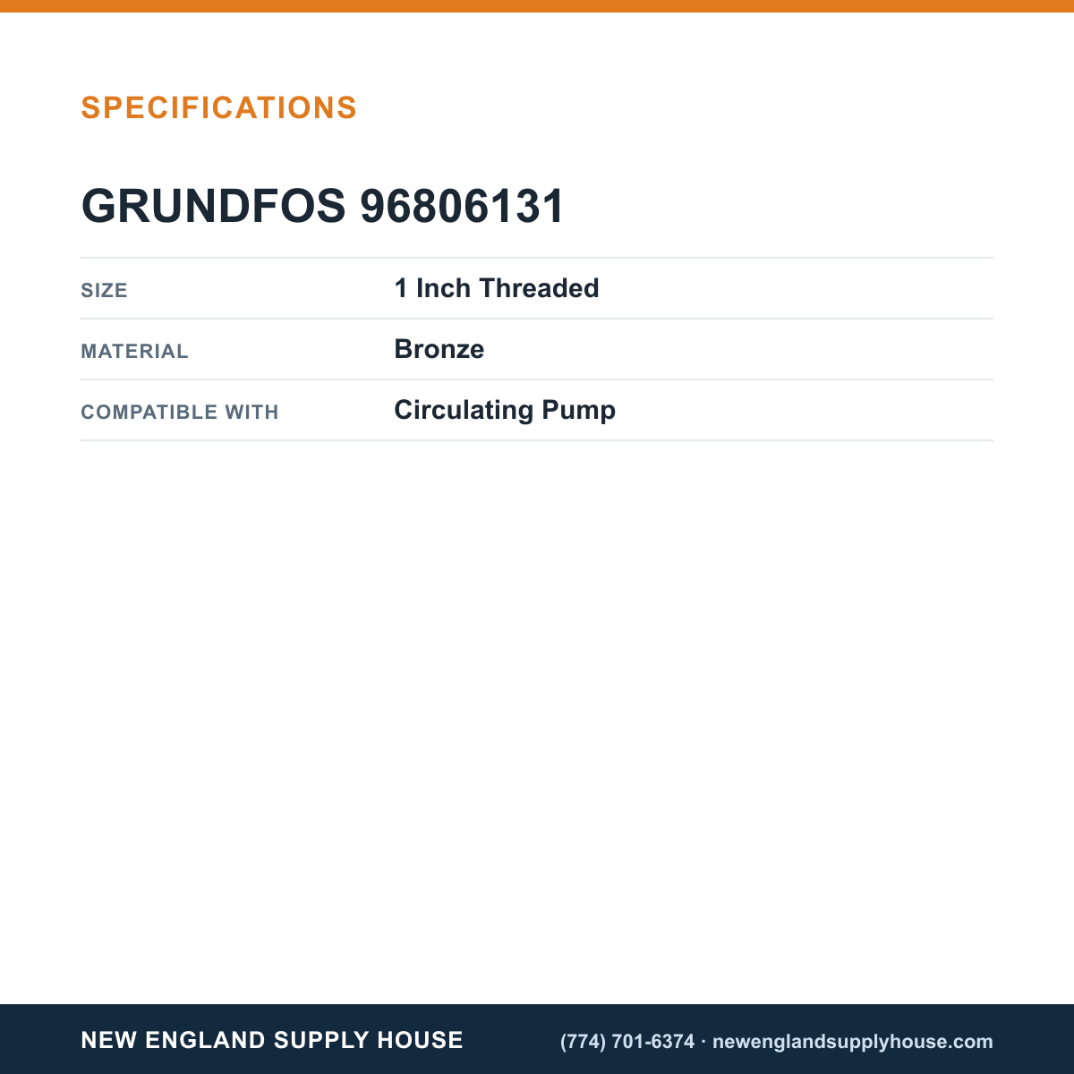 Grundfos Pumps 96806131 Circulating Pump Flange Set specifications — New England Supply House [NESH-SPECTABLE-V1]