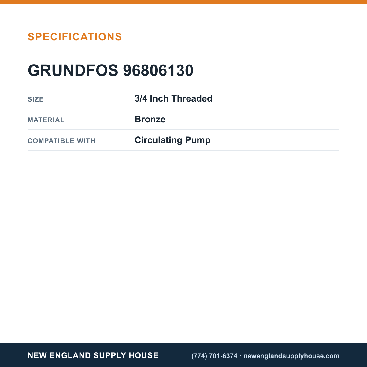 Grundfos Pumps 96806130 Circulating Pump Flange Set specifications — New England Supply House [NESH-SPECTABLE-V1]