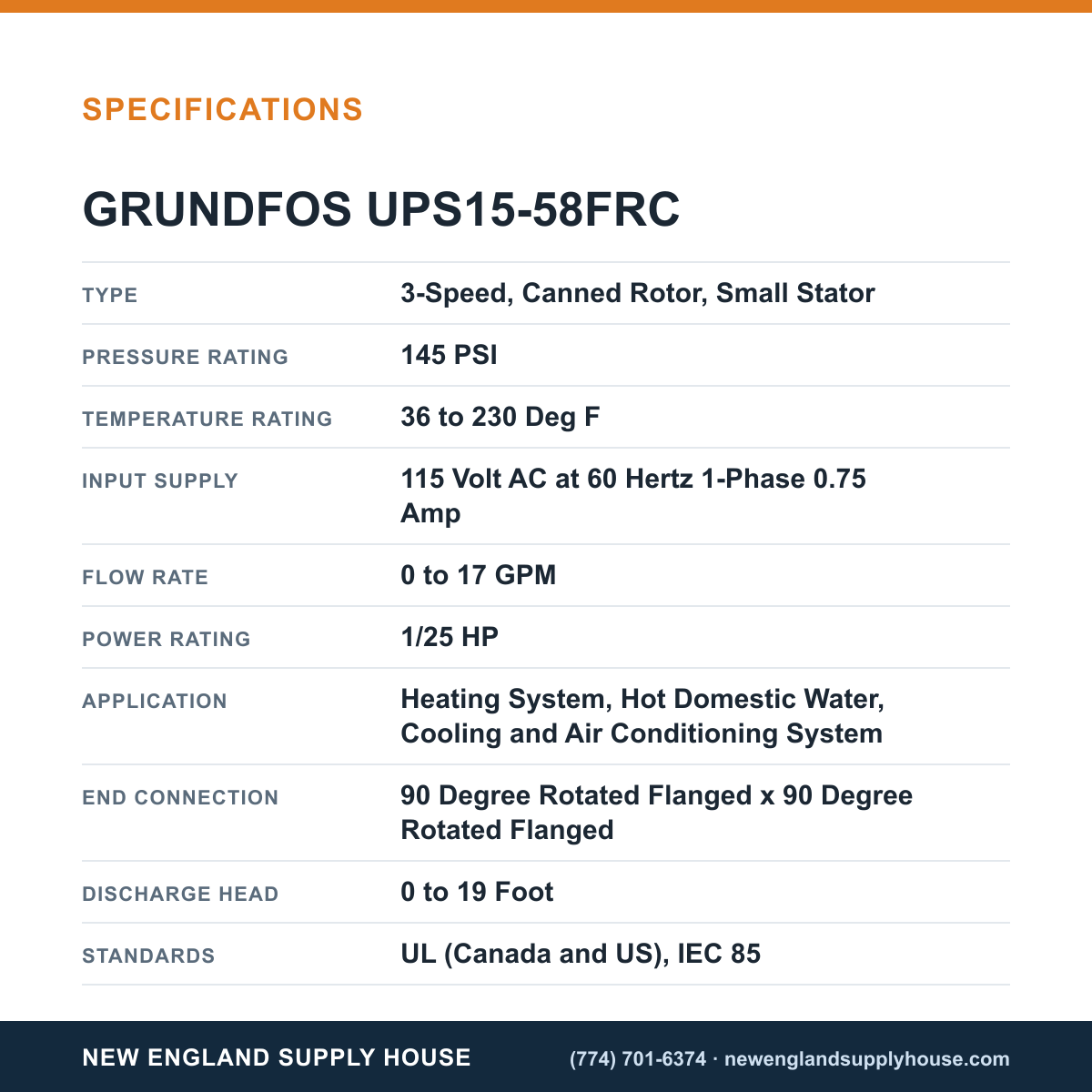 Grundfos Pumps UPS15-58FRC Circulator Pump specifications — New England Supply House [NESH-SPECTABLE-V1]