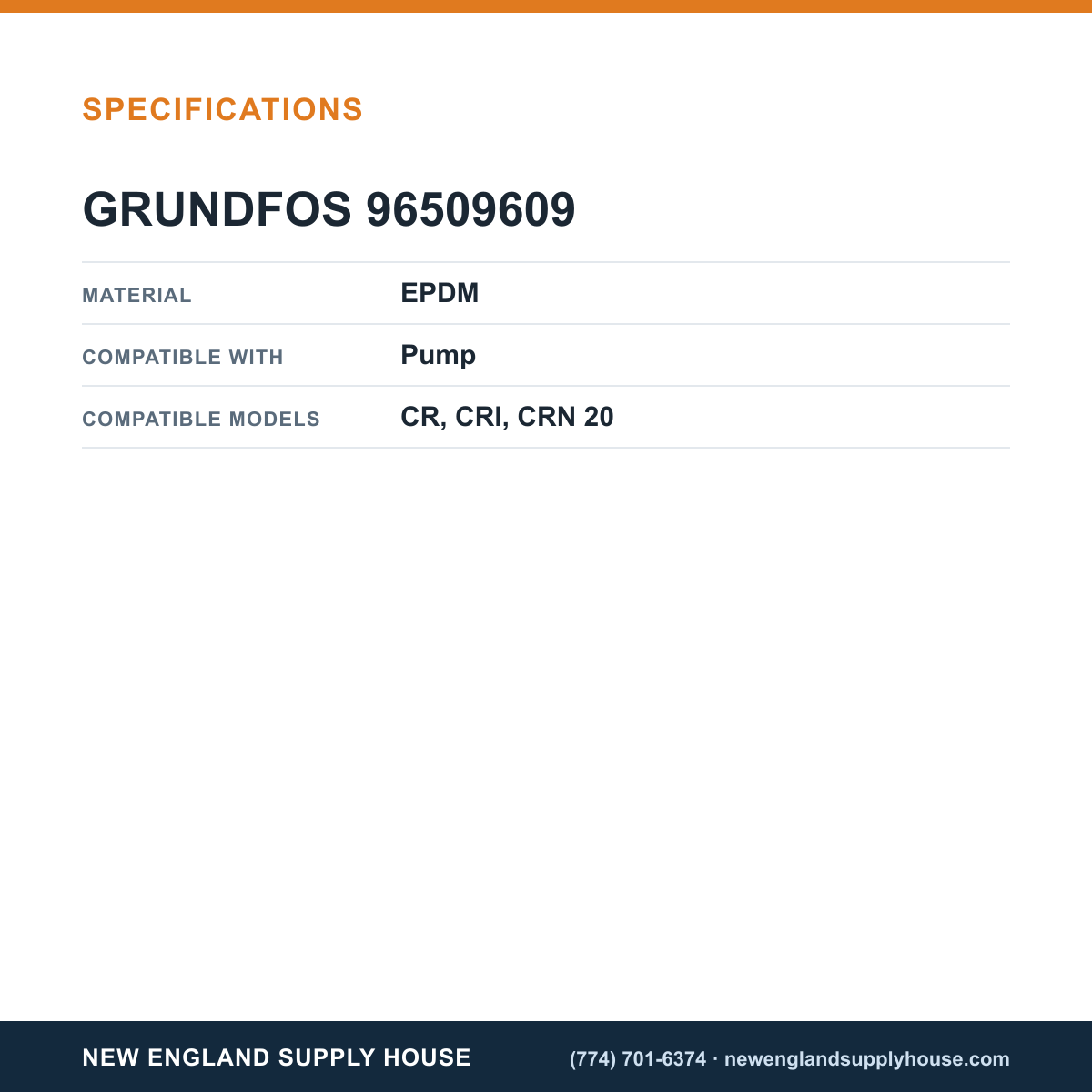 Grundfos Pumps 96509609 Pump Gasket Kit specifications — New England Supply House [NESH-SPECTABLE-V1]