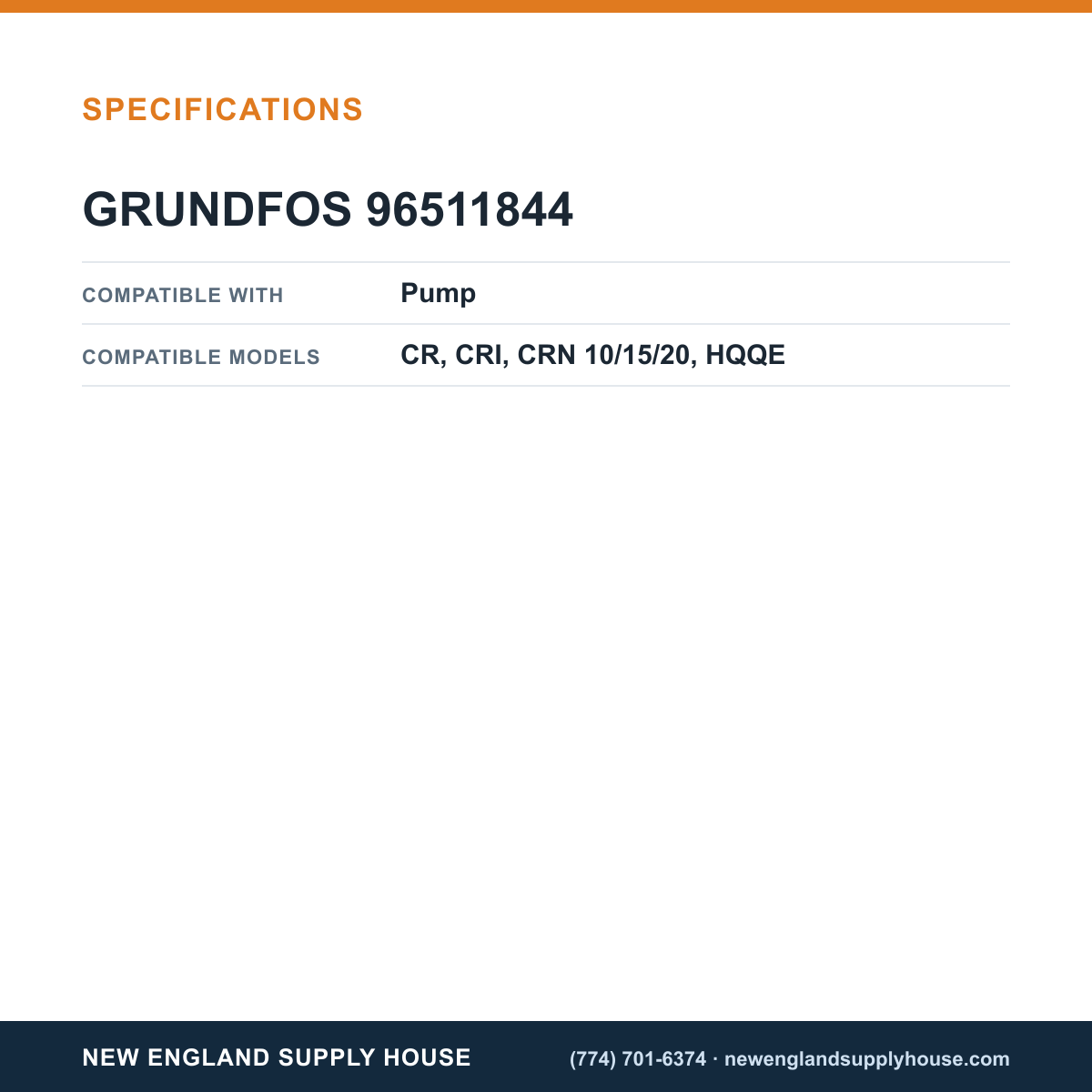 Grundfos Pumps 96511844 Pump Shaft Seal Kit specifications — New England Supply House [NESH-SPECTABLE-V1]