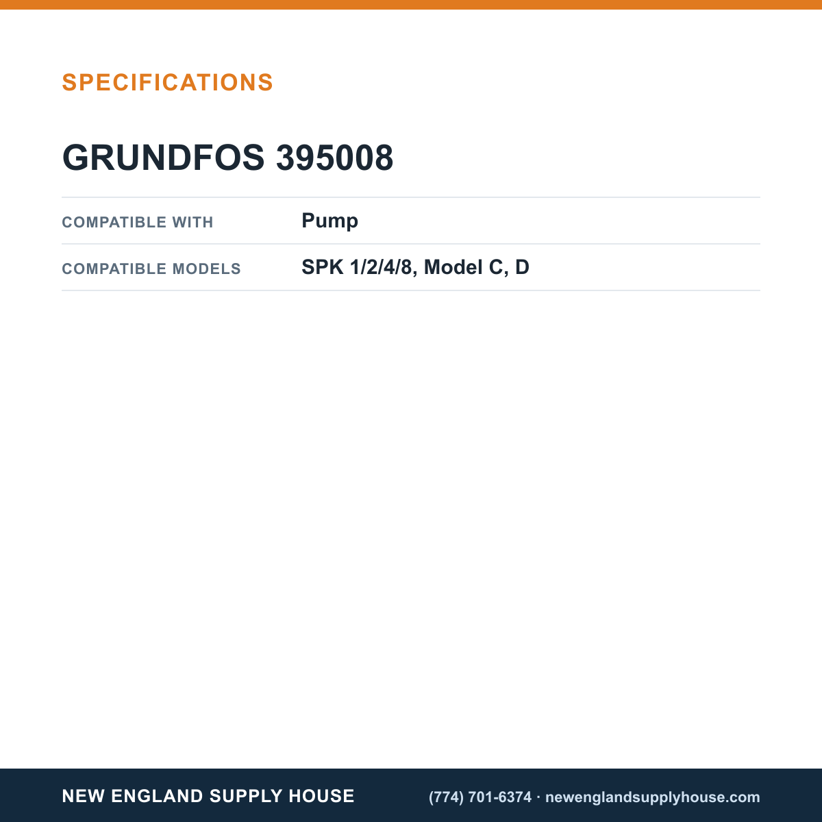 Grundfos Pumps 395008 Pump Shaft Seal Kit specifications — New England Supply House [NESH-SPECTABLE-V1]