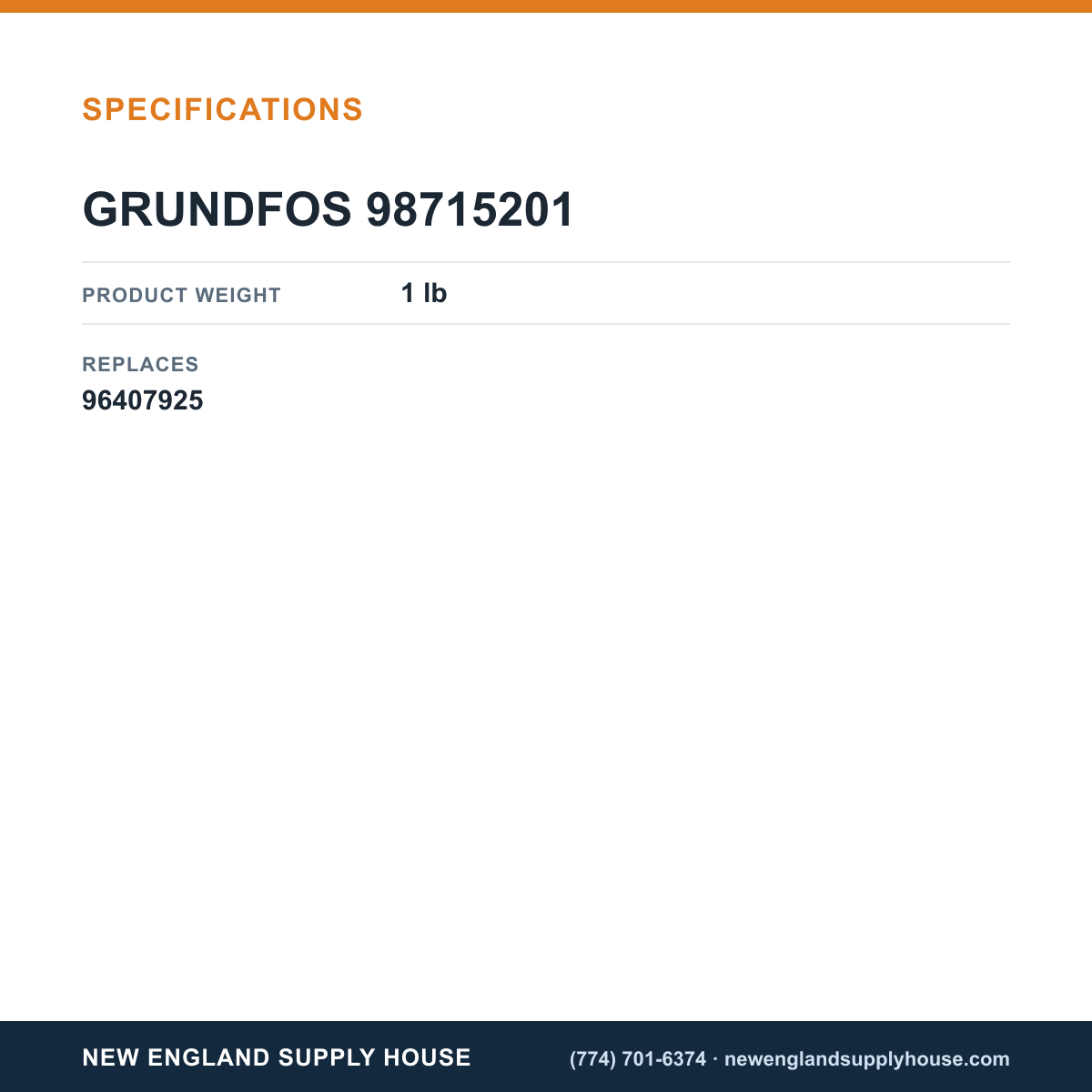 Grundfos Pumps 98715201 Shaft Seal specifications — New England Supply House [NESH-SPECTABLE-V1]