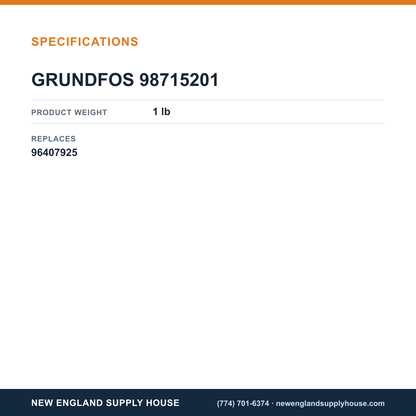 Grundfos Pumps 98715201 Shaft Seal specifications — New England Supply House [NESH-SPECTABLE-V1]