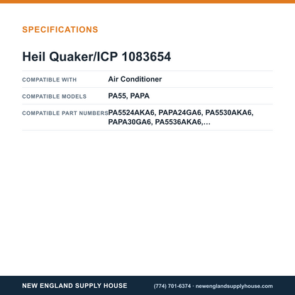 Heil Quaker/ICP 1083654 Air Conditioner Compressor Plug specifications — New England Supply House [NESH-SPECTABLE-V1]