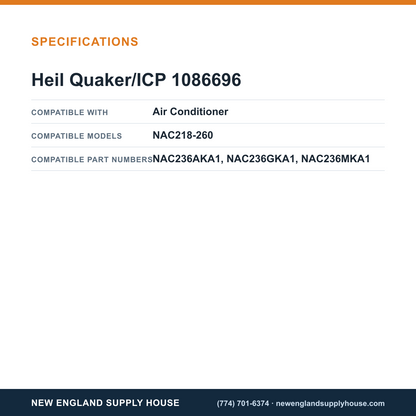 Heil Quaker/ICP 1086696 Air Conditioner Condenser Fan Motor specifications — New England Supply House [NESH-SPECTABLE-V1]