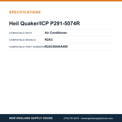 Heil Quaker/ICP P291-5074R Air Conditioner Motor Run Capacitor specifications — New England Supply House [NESH-SPECTABLE-V1]