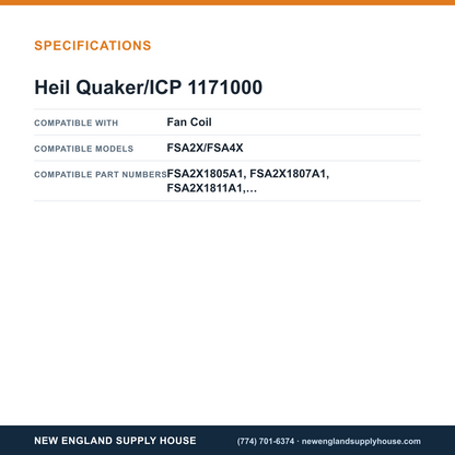 Heil Quaker/ICP 1171000 Fan Coil Control Board specifications — New England Supply House [NESH-SPECTABLE-V1]