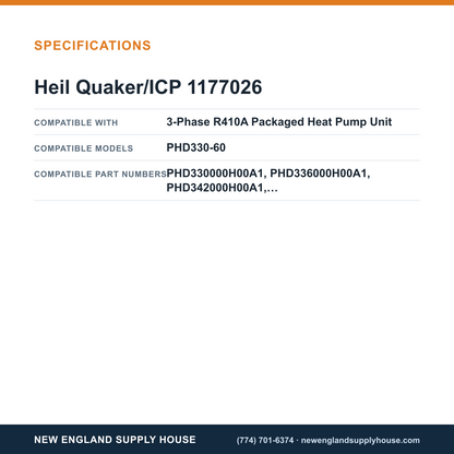 Heil Quaker/ICP 1177026 Heat Pump Circuit Board specifications — New England Supply House [NESH-SPECTABLE-V1]