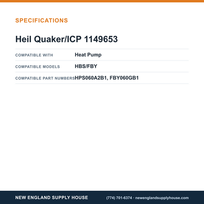Heil Quaker/ICP 1149653 Heat Pump Contactor specifications — New England Supply House [NESH-SPECTABLE-V1]