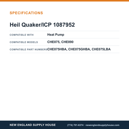 Heil Quaker/ICP 1087952 Heat Pump Defrost Sensor specifications — New England Supply House [NESH-SPECTABLE-V1]