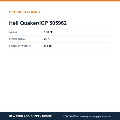 Heil Quaker/ICP 505962 Limit Switch specifications — New England Supply House [NESH-SPECTABLE-V1]