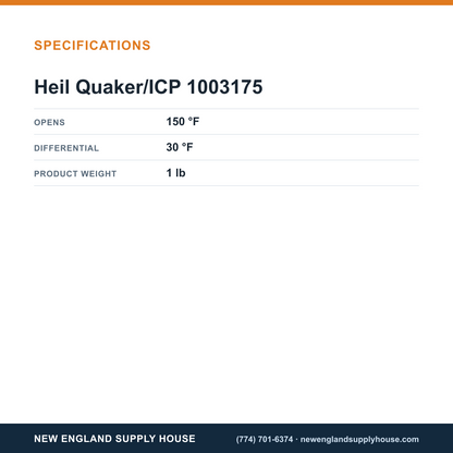 Heil Quaker/ICP 1003175 Limit Switch specifications — New England Supply House [NESH-SPECTABLE-V1]