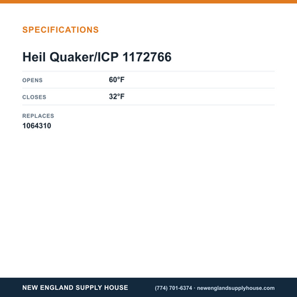 Heil Quaker/ICP 1172766 Defrost Sensor specifications — New England Supply House [NESH-SPECTABLE-V1]