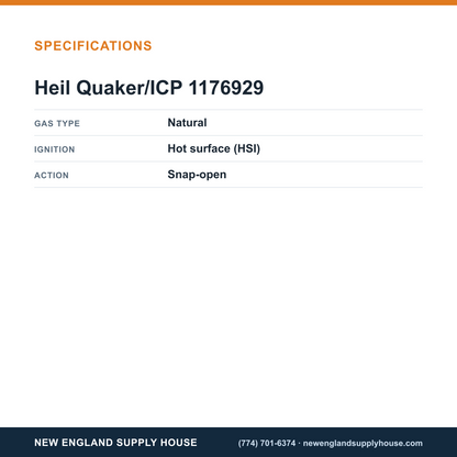 Heil Quaker/ICP 1176929 Gas Valve specifications — New England Supply House [NESH-SPECTABLE-V1]