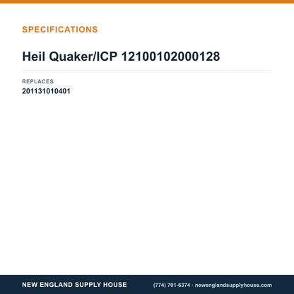 Heil Quaker/ICP 12100102000128 Fan Assembly specifications — New England Supply House [NESH-SPECTABLE-V1]