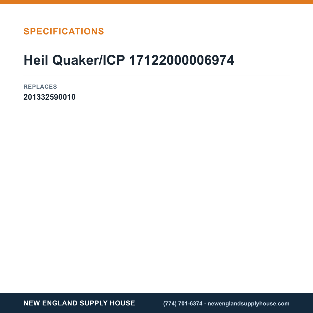 Heil Quaker/ICP 17122000006974 Display Board specifications — New England Supply House [NESH-SPECTABLE-V1]