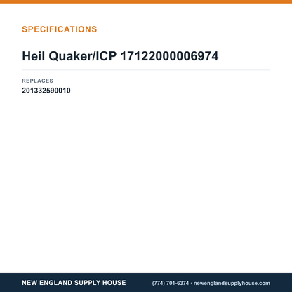 Heil Quaker/ICP 17122000006974 Display Board specifications — New England Supply House [NESH-SPECTABLE-V1]