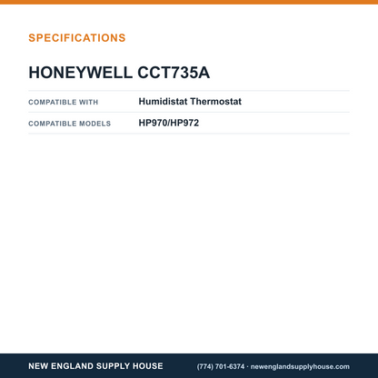 Honeywell Commercial CCT735A Humidistat Thermostat Calibration Tool specifications — New England Supply House [NESH-SPECTABLE-V1]