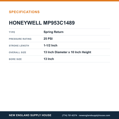 Honeywell Commercial MP953C1489 Pneumatic Coil Valve Actuator specifications — New England Supply House [NESH-SPECTABLE-V1]