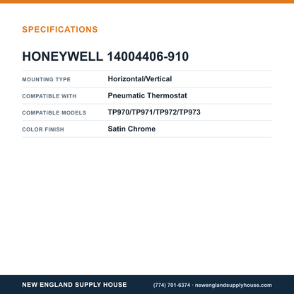 Honeywell Commercial 14004406-910 Pneumatic Thermostat Cover Kit specifications — New England Supply House [NESH-SPECTABLE-V1]