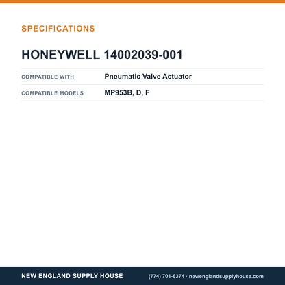 Honeywell Commercial 14002039-001 Pneumatic Valve Actuator Diaphragm Sleeve specifications — New England Supply House [NESH-SPECTABLE-V1]