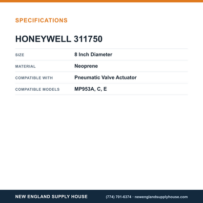 Honeywell Commercial 311750 Pneumatic Valve Actuator Diaphragm specifications — New England Supply House [NESH-SPECTABLE-V1]