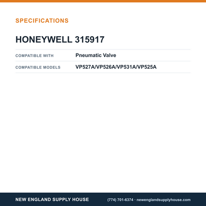 Honeywell Commercial 315917 Pneumatic Valve Diaphragm specifications — New England Supply House [NESH-SPECTABLE-V1]