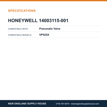 Honeywell Commercial 14003115-001 Pneumatic Valve Rebuild Kit specifications — New England Supply House [NESH-SPECTABLE-V1]
