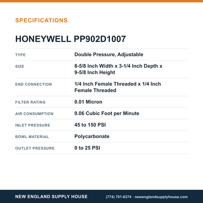 Honeywell Commercial PP902D1007 Pressure Reducing Valve specifications — New England Supply House [NESH-SPECTABLE-V1]