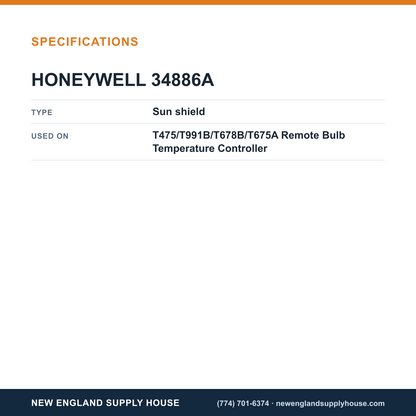 Honeywell Commercial 34886A Remote Bulb Temperature Controller Sun Shield specifications — New England Supply House [NESH-SPECTABLE-V1]